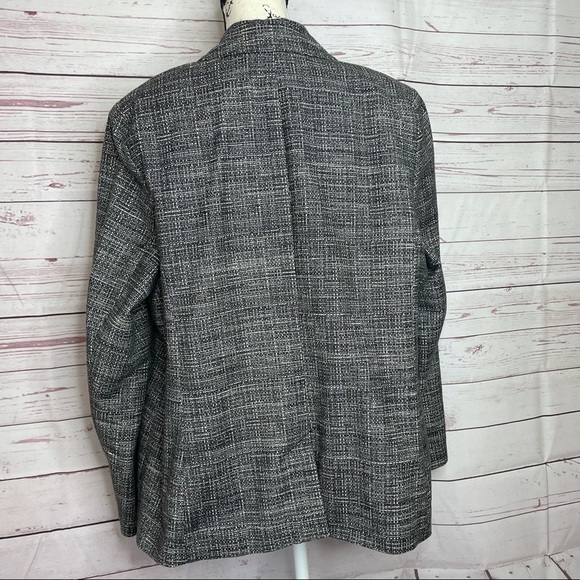Women's Lane Bryant Black White Tweed Career Blazer Jacket Size 22 One button - Picture 9 of 11